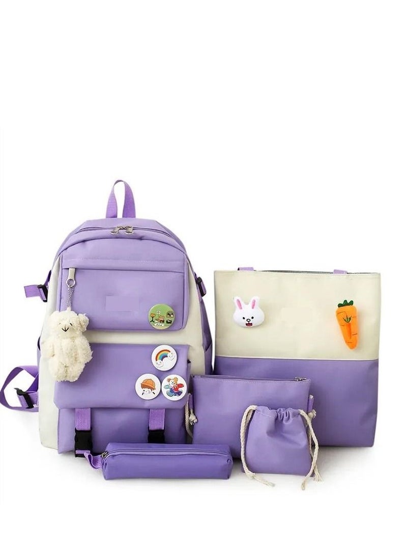 GUIYUBAG 4-Piece Schoolbag Set Black 