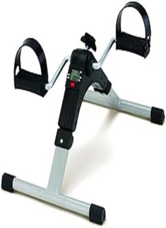 Inditradition Inditradition Alloy Steel Foldable Mini Floor Foot Pedal Exerciser Cycle, Exercise Bike (Digital Display, Ready-to-Use, Black/Silver) 
