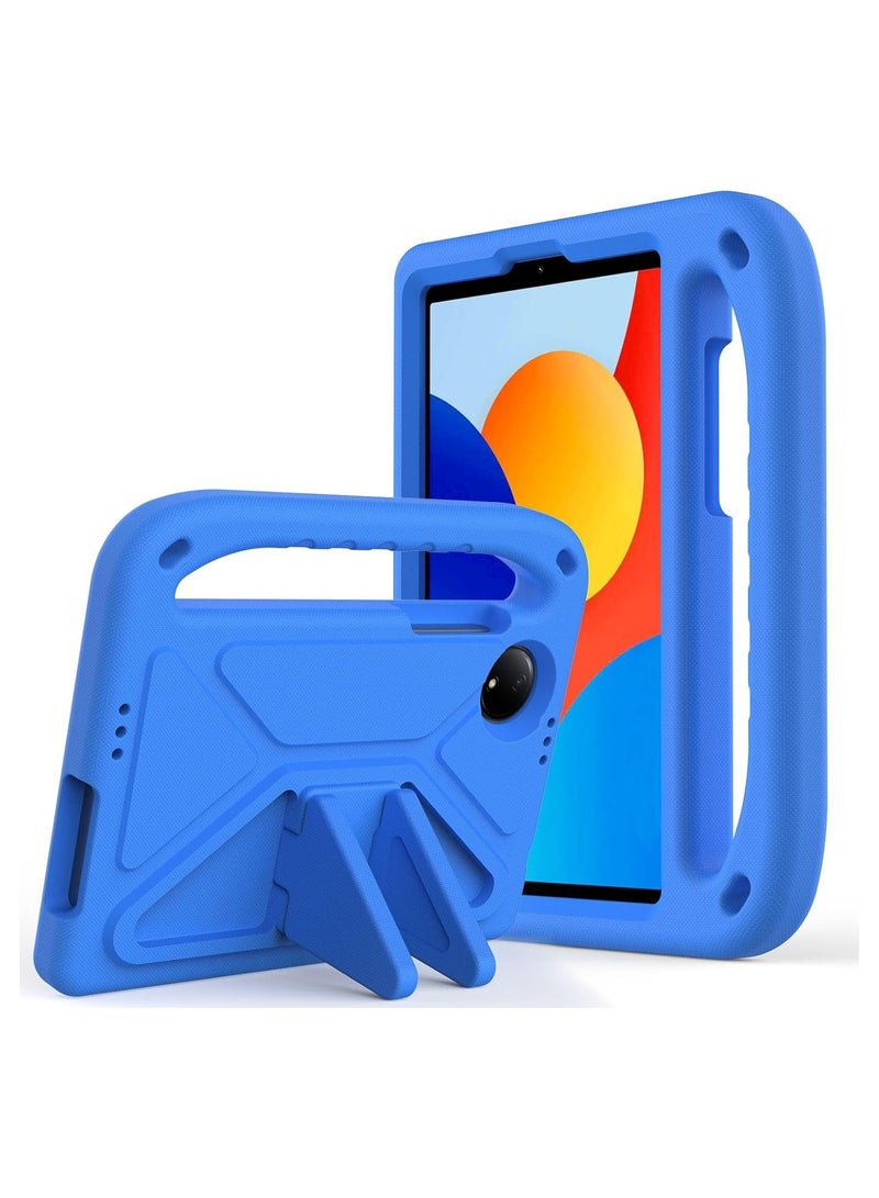 VKL Case Compatible with Xiaomi Redmi Pad SE 4G 8.7 Inch Case, [Kids Friendly] Lightweight EVA Shockproof Protective Case Drop-proof Handle Stand Cover for Redmi Pad SE 8.7" (Blue)