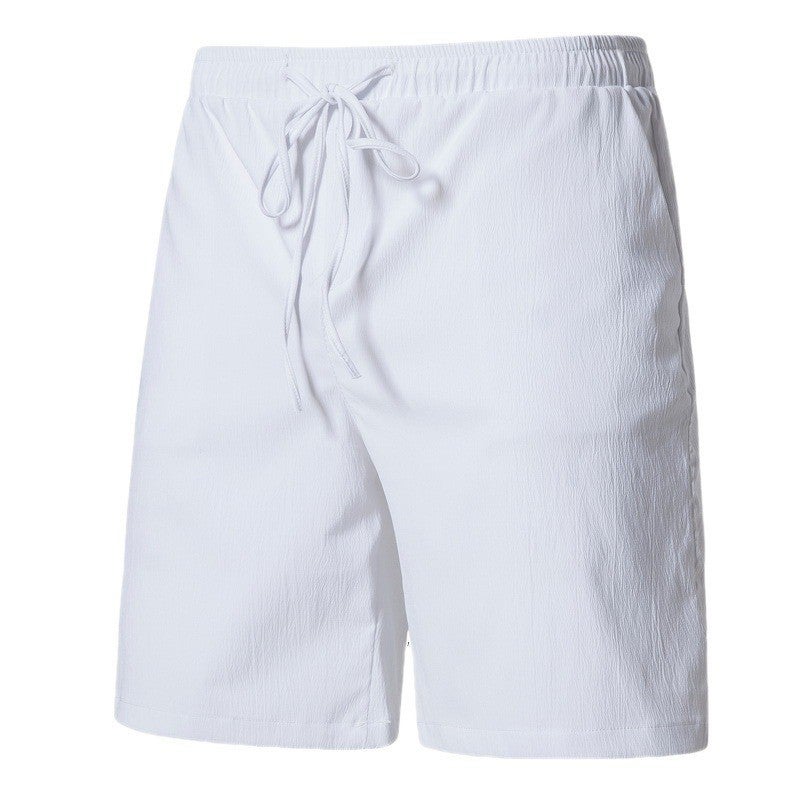 Men'S Casual Cotton And Linen Shorts Japanese Style Solid Color Simple Tether Pants Young Men'S Thin Shorts - Image 5