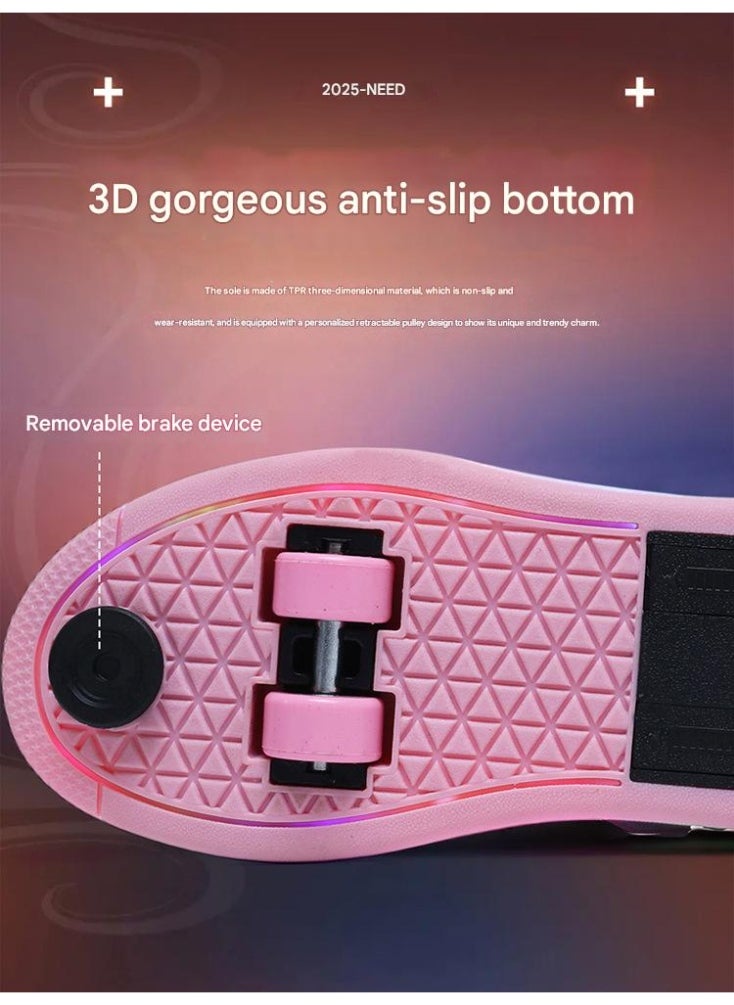 NIBEMINENT Kids Roller Skates Shoes 4 Wheels Roller Shoes Boys Girls Wheel Shoes Roller Sneakers Shoes for Beginner More Balanced  - Image 4