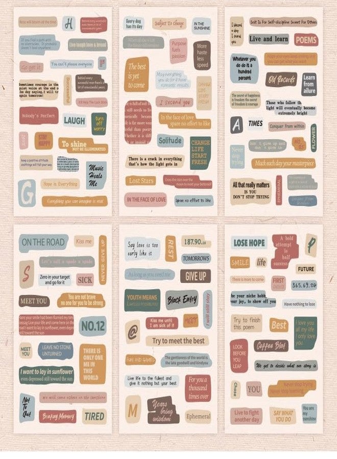 SAMVARDHAN Vintage Quote Scrapbook Stickers Set – 36 Sheets Aesthetic Typography Word Stickers for Journaling, Scrapbooking, Planner Decoration & DIY Crafts, Pack of 6 - Image 5