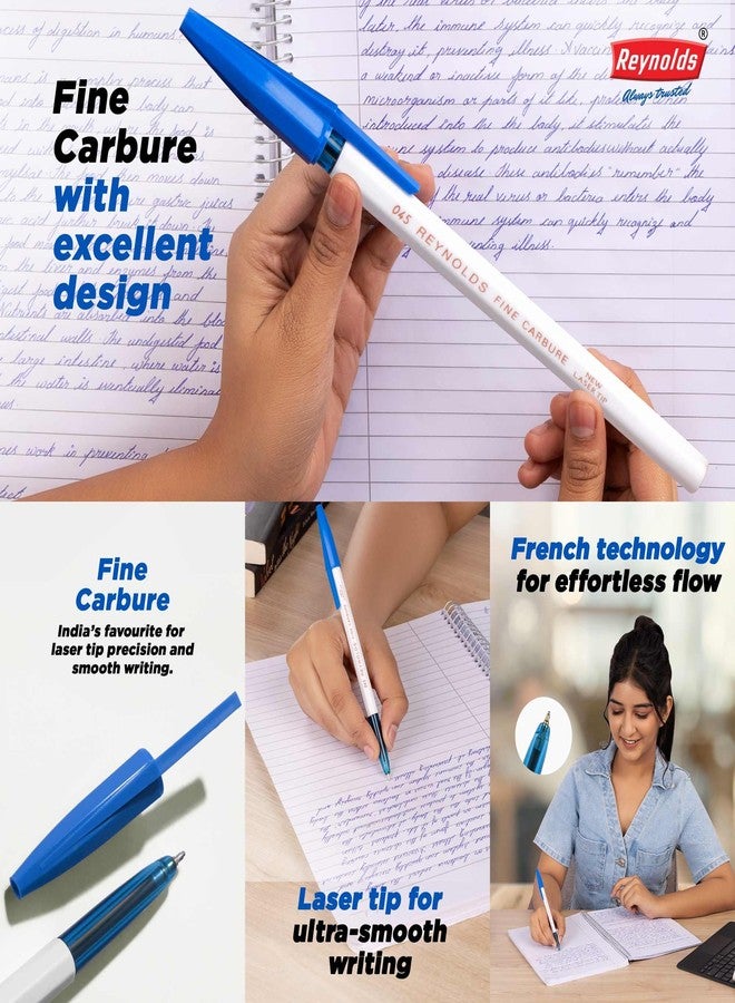 Reynolds 045 60 PENS BLUE | PENS WITH COMFORTABLE GRIP |BALL PENS FOR WRITING | PEN FOR STUDENTS & OFFICE STATIONERY | 0.7 mm TIP SIZE - Image 2