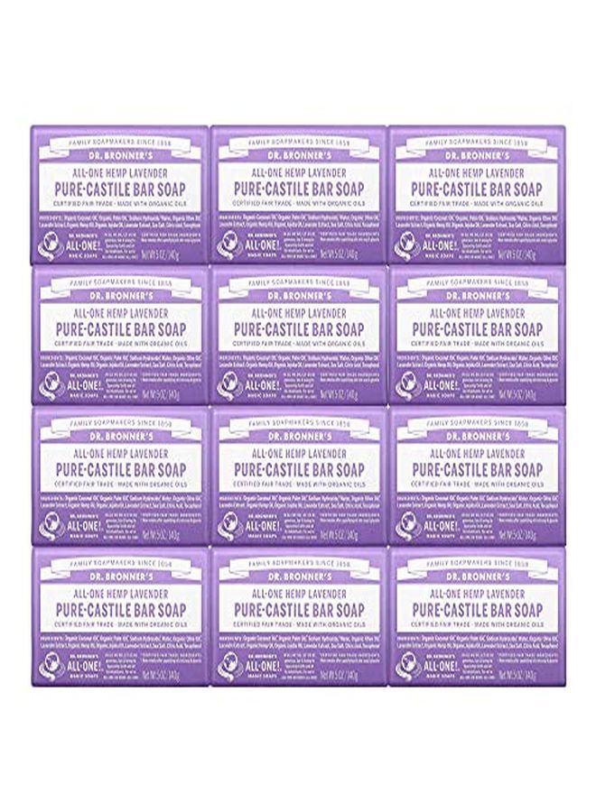 Dr. Bronner's Dr. Bronner?S - Pure-Castile Bar Soap (Lavender, 5 Ounce, 12-Pack) - Made With Organic Oils, For Face, Body & Hair, Gentle & Moisturizing, Biodegradable, Vegan, Cruelty-Free, Non-Gmo - Image 1