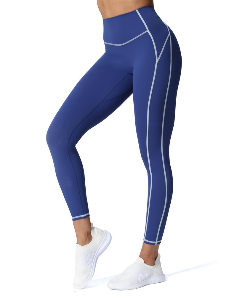 Aoxjox Workout Leggings for Women High Waisted Lexi Lined Exercise Athletic Gym Fitness Yoga Pants 26" (Bellwether Blue/Airy Blue, Small) - Image 1