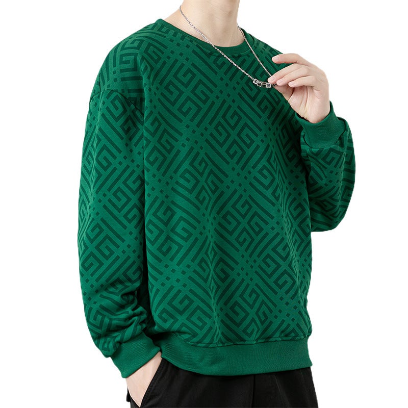 Men'S Sweatshirt 2025 Popular Oversized Trendy Loose Round Neck Casual Pullover Letter Print Loose Top - Image 1