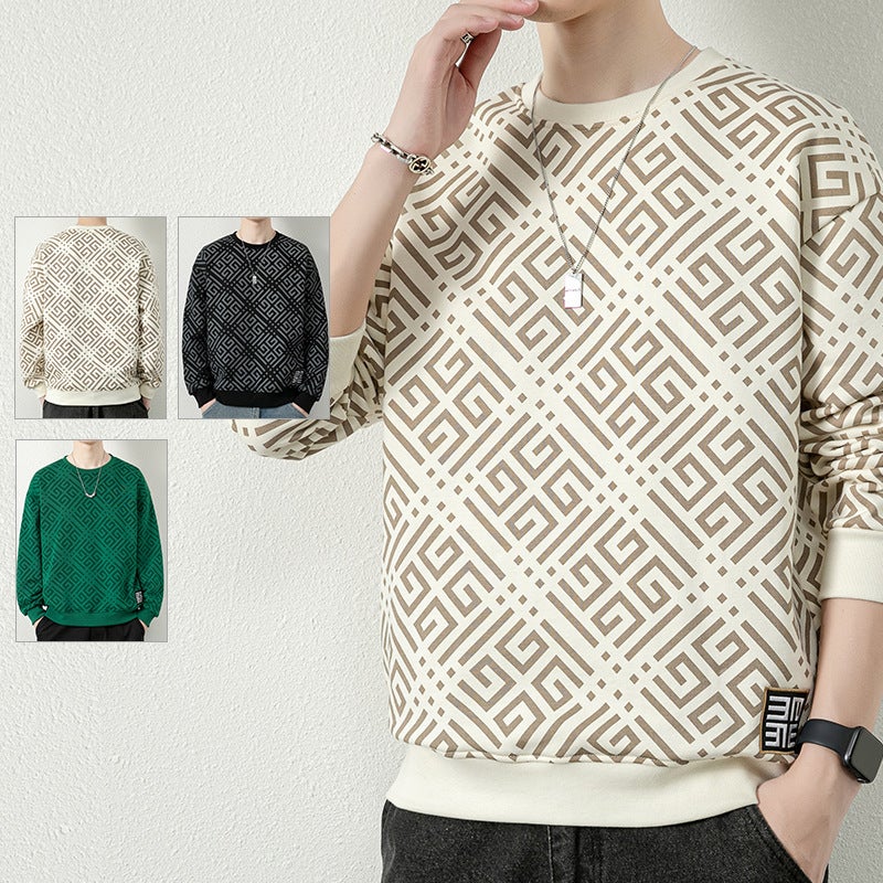 Men'S Sweatshirt 2025 Popular Oversized Trendy Loose Round Neck Casual Pullover Letter Print Loose Top - Image 3