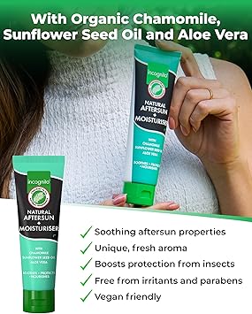Incognito After Sun Moisturiser 150ml 2 in 1 Aftersun and Moisturiser For Soft Skin Body Helps prevent insect bites Travel Friendly Organic Aftersun Moisturiser - Image 4
