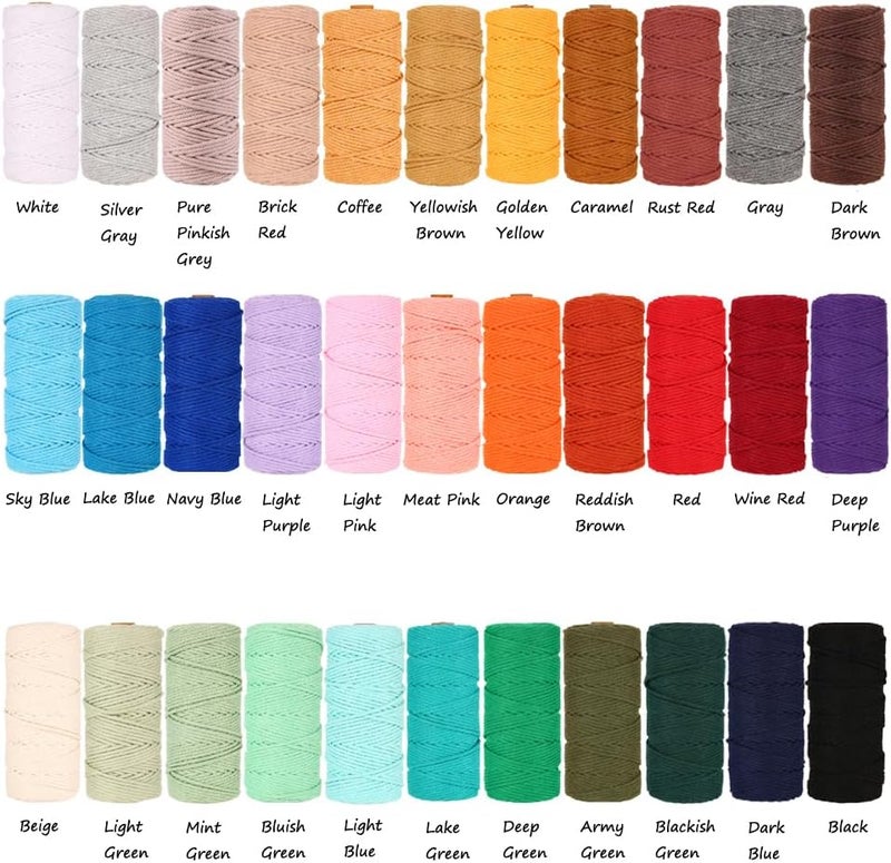 FLIPPED Macrame Cord,3mm x109 Yards 100% Natural Macrame Cords Colored Cotton Macrame Rope Craft Cord for DIY Crafts Knitting Plant Hangers Christmas Wedding Decor(Natural Color/Beige) - Image 2