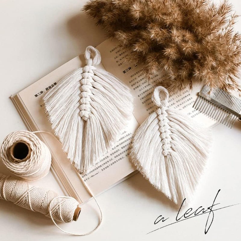 FLIPPED Macrame Cord,3mm x109 Yards 100% Natural Macrame Cords Colored Cotton Macrame Rope Craft Cord for DIY Crafts Knitting Plant Hangers Christmas Wedding Decor(Natural Color/Beige) - Image 5