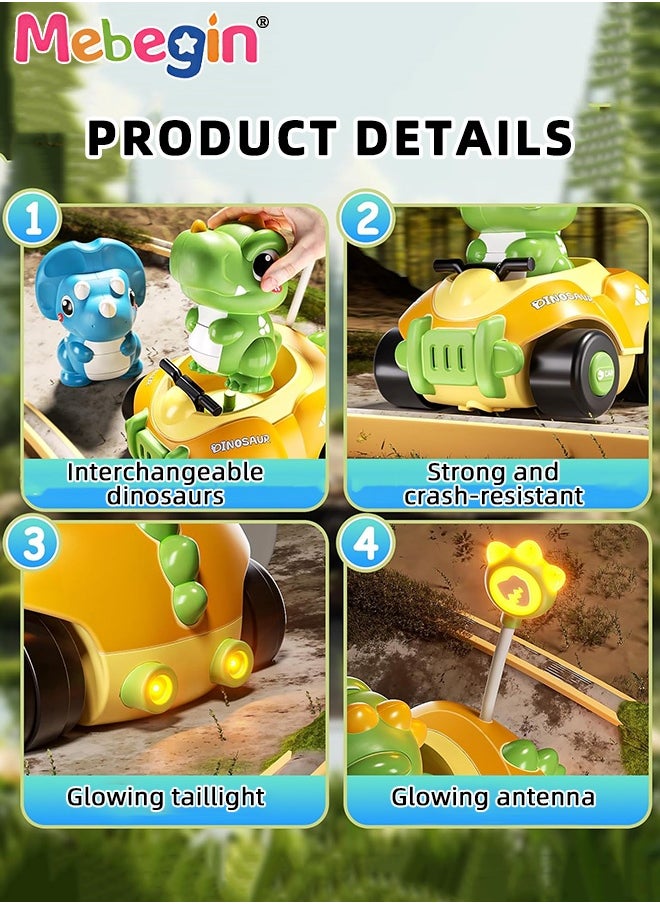 MEBEGIN RC Dinosaur Cars Toys Set with 2 Bumper Cars and 2 Remote Controllers, Remote Control Bumper Cars Toys with Ejectable Figures, Light and Sounds, RC Battle Race Cars, Fun Interactive Toy, Suitable for 2 Players, Ideal Gift for Kids Aged 3+  - Image 5