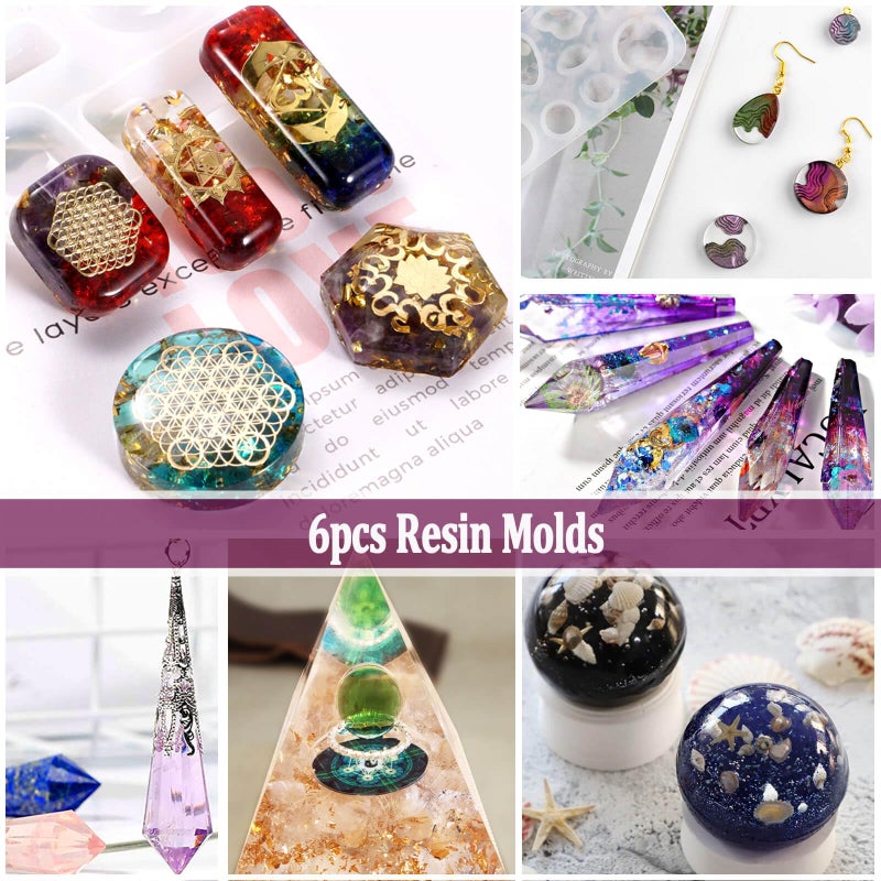 JILLSKY Resin Kit - Complete Resin Kits and Molds Set, 125pcs Resin Jewelry Making Kit for Beginners with Sphere, Pyramid, Crystal Molds & Epoxy Supplies for DIY Crafts - Image 2
