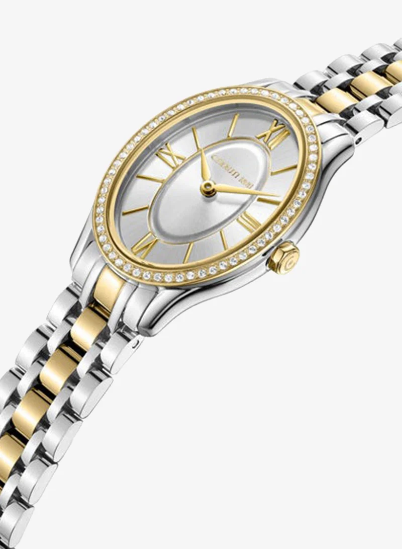 شيروتي 1881 Brescia Silver Dial Stainless Steel Bracelet Analog Watch for Women, 26.5mm
