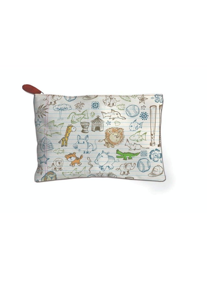 Paper Plane Design - Paper Plane Design Multipurpose Canvas Zipper Pouch 9 in x 6 in Multicoloured (DesignCV9) - Image 1