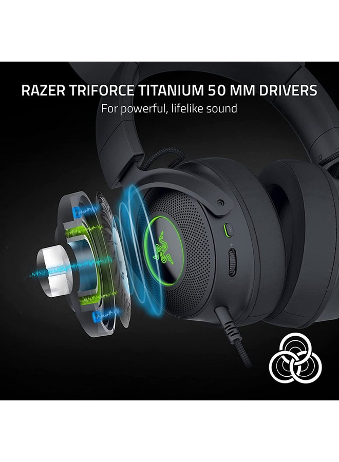 Razer Kraken Kitty V2 BT Wired RGB Headset: Chroma RGB Kitty Ears & Earcups, Bluetooth 5.2-40 mm DriversNoise-Cance lling Mics, Lightweight, 40 Hr Battery w/Type C Charging - Black & Green I RZ04-04510100-R3M1 - Image 5