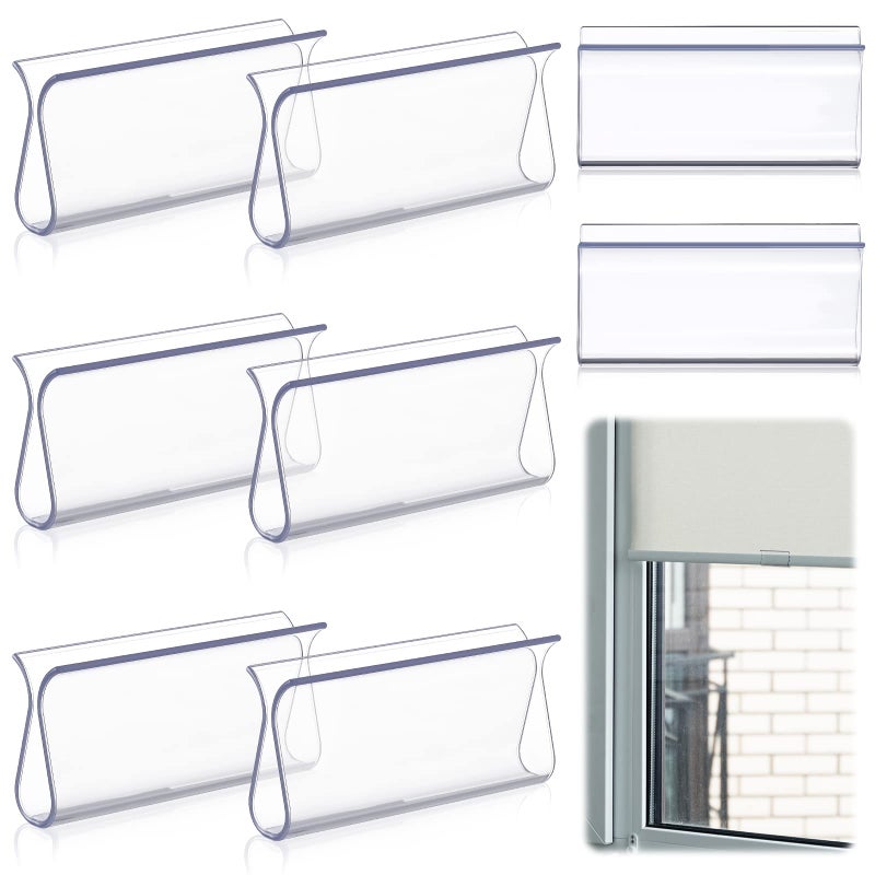 Chunful Roller Window Shades Shade Pull for Roller Shades Pull Down Shades Blinds for Windows Shade Grips Plastic Hem Grip Roller Shade Hardware for Home Rolling Curtain Accessories (Clear  8 Pieces)  - Image 1