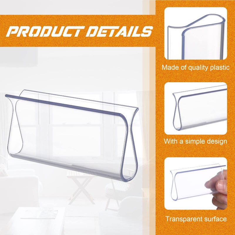 Chunful Roller Window Shades Shade Pull for Roller Shades Pull Down Shades Blinds for Windows Shade Grips Plastic Hem Grip Roller Shade Hardware for Home Rolling Curtain Accessories (Clear  8 Pieces)  - Image 3