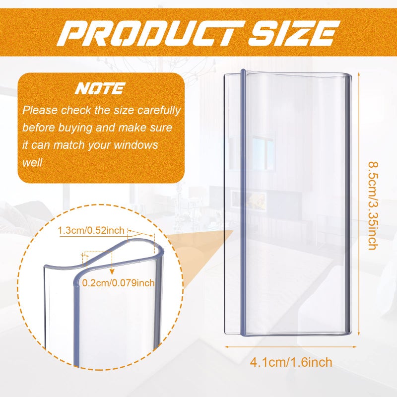 Chunful Roller Window Shades Shade Pull for Roller Shades Pull Down Shades Blinds for Windows Shade Grips Plastic Hem Grip Roller Shade Hardware for Home Rolling Curtain Accessories (Clear  8 Pieces)  - Image 2