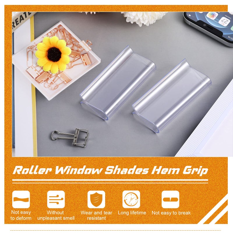 Chunful Roller Window Shades Shade Pull for Roller Shades Pull Down Shades Blinds for Windows Shade Grips Plastic Hem Grip Roller Shade Hardware for Home Rolling Curtain Accessories (Clear  8 Pieces)  - Image 5