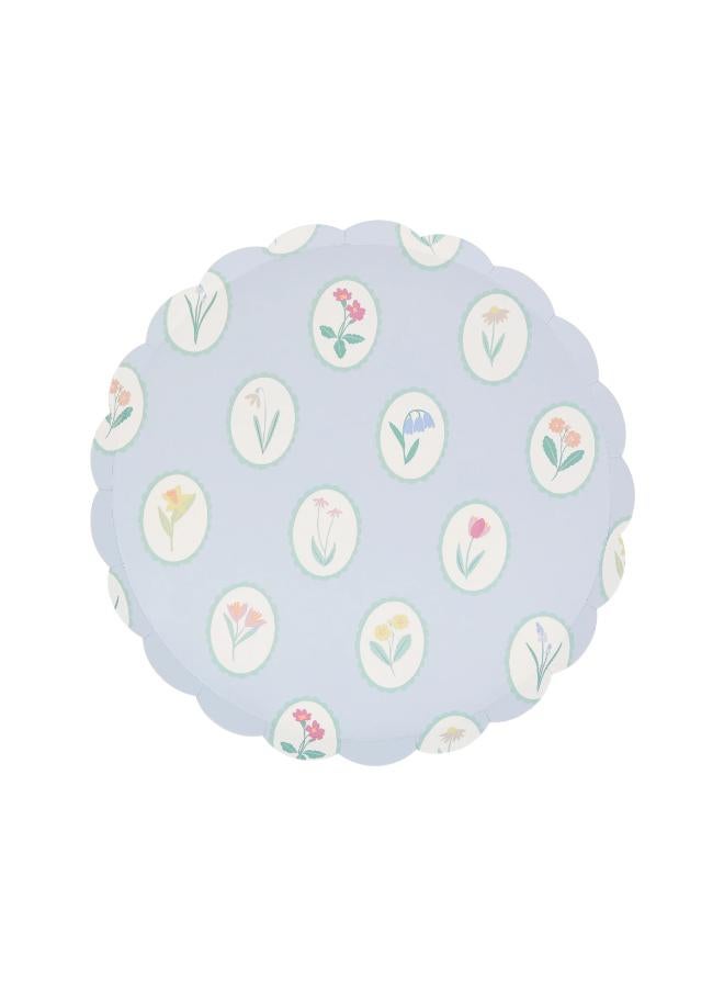 Meri Meri Bloomsbury Floral Pattern Side Plates - Pack of 8, 450gsm Paper Plates with 4 Soft Pastel Floral Designs, Stylish Party Tableware for Garden Parties, Baby Showers & Celebrations - Image 5