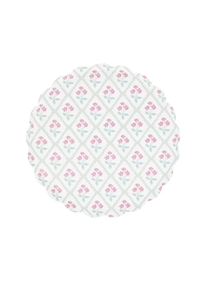 Meri Meri  Bloomsbury Floral Pattern Side Plates - Pack of 8, 450gsm Paper Plates with 4 Soft Pastel Floral Designs, Stylish Party Tableware for Garden Parties, Baby Showers & Celebrations  | Best Price UAE
