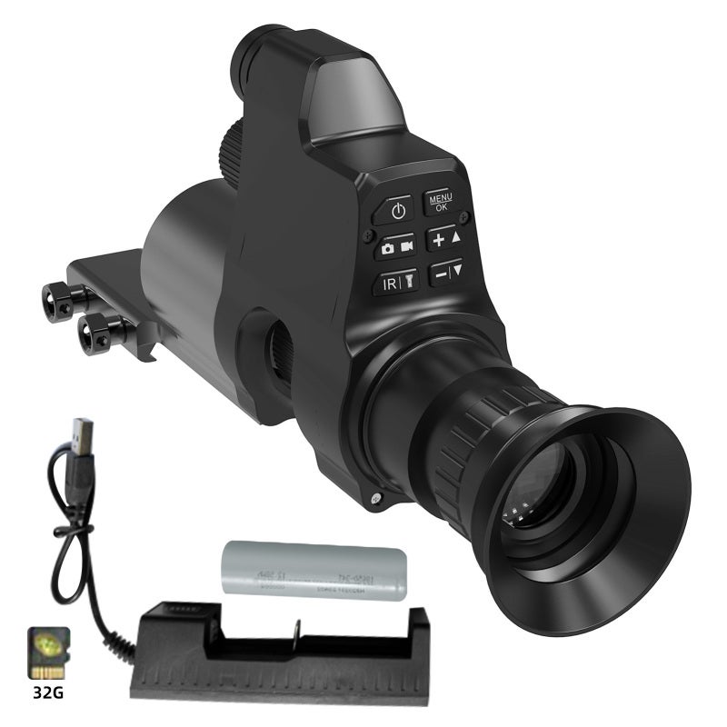 مستكشف الرؤية الليلية الرقمي بدقة 1080P وتكبير 1-4X - منظار رقمي للرؤية الليلية بالأشعة تحت الحمراء ذو تصميم متعدد الوظائف للصيد الليلي والملاحظات الخارجية - Image 1