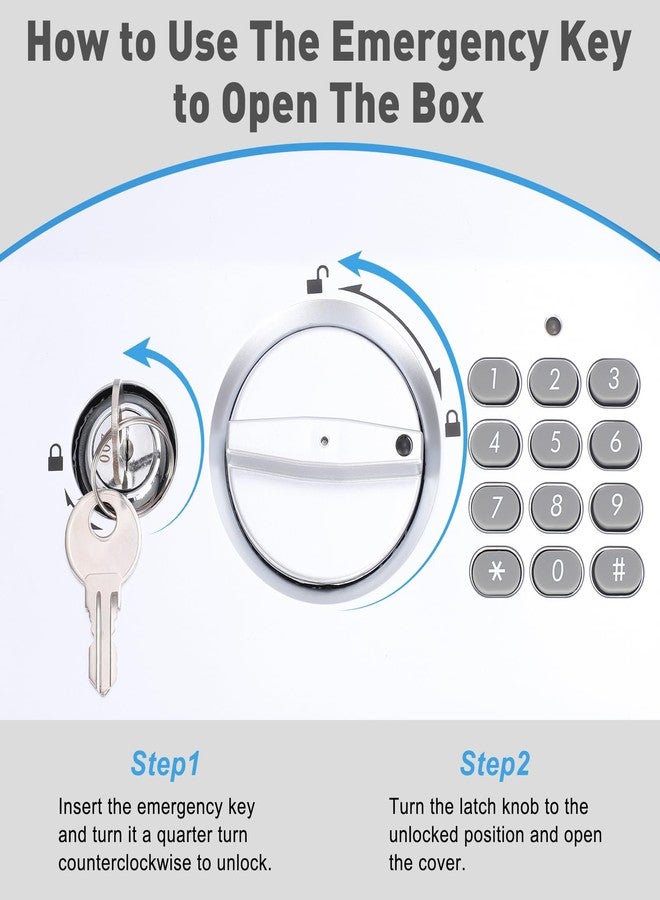 KYODOLED خزنة KYODOLED آمنة مزودة بقفل لوحة مفاتيح رقمية، صندوق قفل برمز للأغراض الشخصية، صندوق أمان معدني للنقود وجواز السفر والمجوهرات، مثالية للمنزل والمكتب والسفر، 11.8 بوصة × 9.4 بوصة × 3.5 بوصة، أسود - Image 5