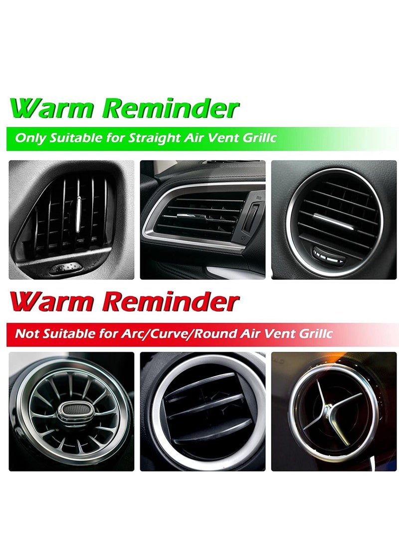 20pcs Car Air Conditioner Vent Outlet Trim Car Interior Moulding Trim Chrome PVC Car Interior Trim Vent Outlet Trim Decoration Strip for All Straight Air Vent Outlet (Silver) - Image 4