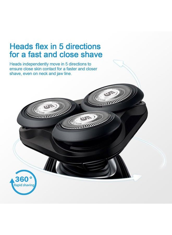 innobeaut رؤوس استبدال SH50 مع حلقات تثبيت الشفرات لسلسلة Philips Norelco 5000 - عبوة 6 قطع - Image 5