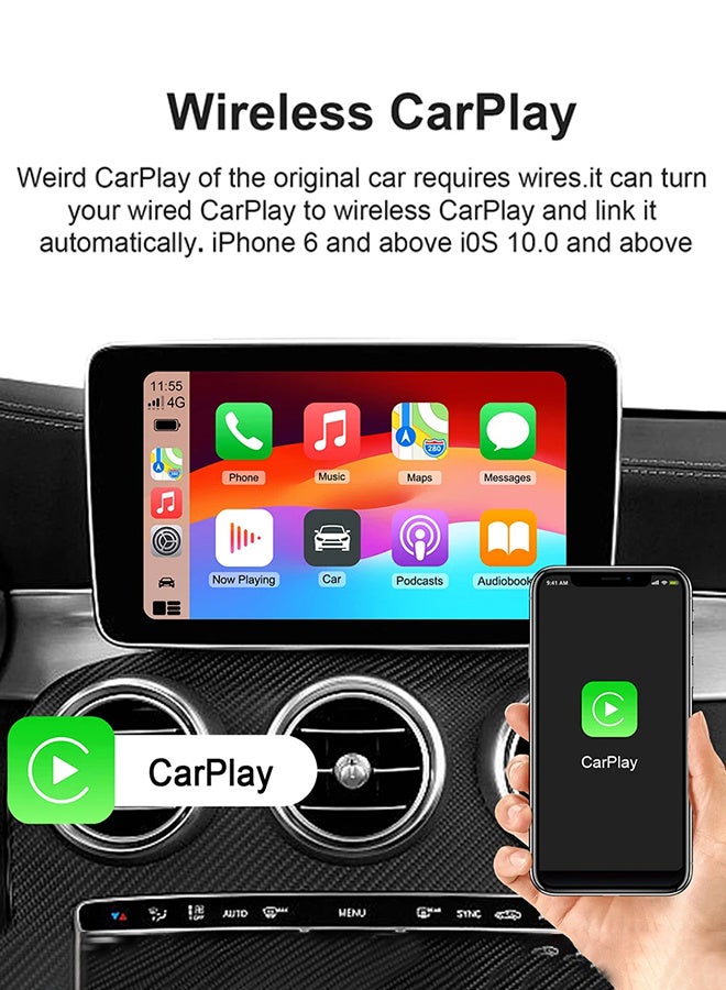 3 in 1 CarPlay AI Box, Wireless Android Car USB Adapter for Youtube Netflix, 2+32GB, Plug and Play, Wired CarPlay to Wireless - Image 4