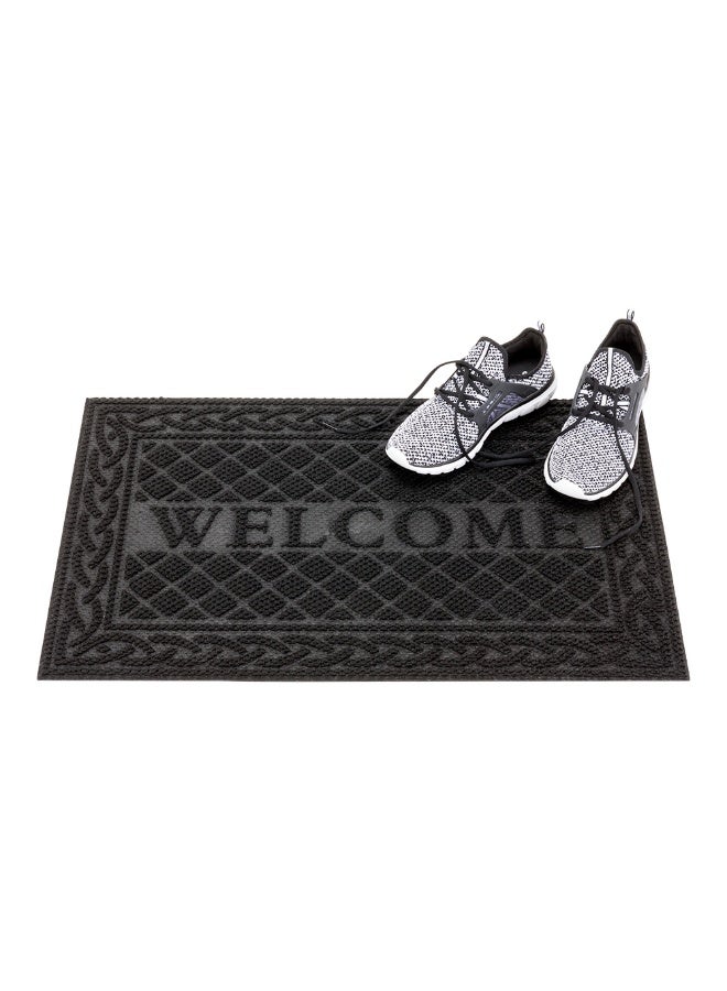 Restaurantware Comfy Feet 36 x 24 Inch Welcome Mat, 1 Outdoor Welcome Doormat - Heavy-Duty, For Homes, Offices, Or Restaurants, Black Polypropylene Outside Doormat, Low-Profile, Easy To Clean  - Image 2