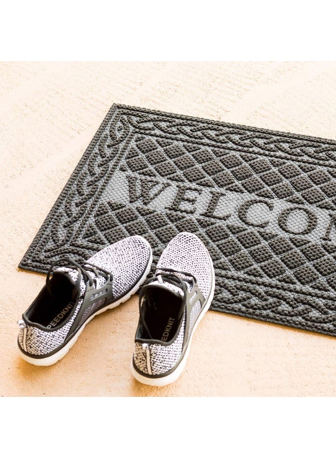 Restaurantware Comfy Feet 36 x 24 Inch Welcome Mat, 1 Outdoor Welcome Doormat - Heavy-Duty, For Homes, Offices, Or Restaurants, Black Polypropylene Outside Doormat, Low-Profile, Easy To Clean  - Image 3