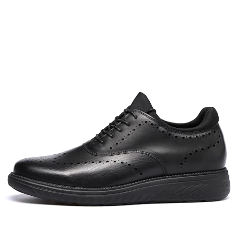 DECARSDZ Mens Dress Casual Oxfords Shoes Lace-up Fashion Shoes Brogue Shoes for Men Black - Image 2
