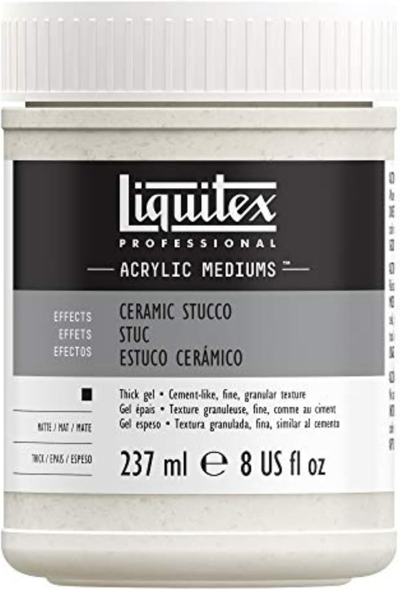 Liquitex Professional Effects Medium, 8-Oz, Ceramic Stucco - Textured Acrylic Gel for 3-D Effects - Image 1