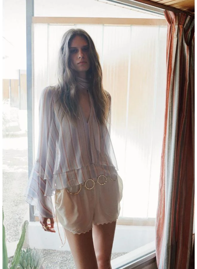 مانجو Ruffles stripe-patterned blouse