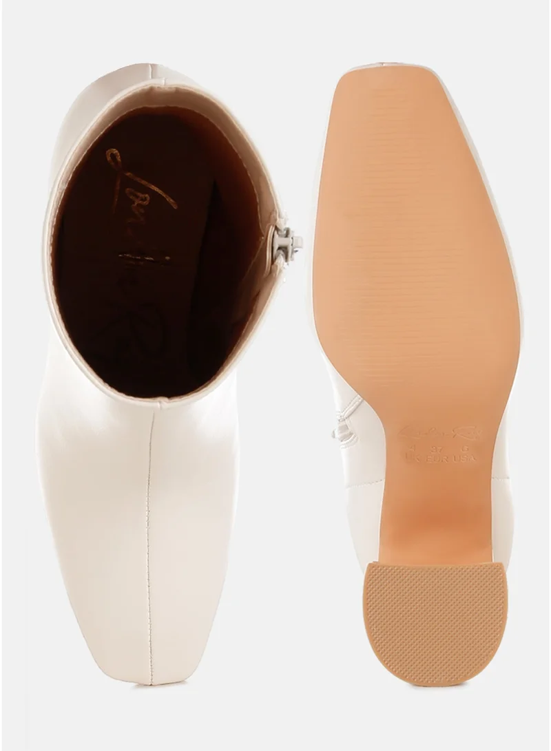 London Rag Off White London Rag Women's Square Toe Ankle Boots in Off White for Women | Best Price UAE