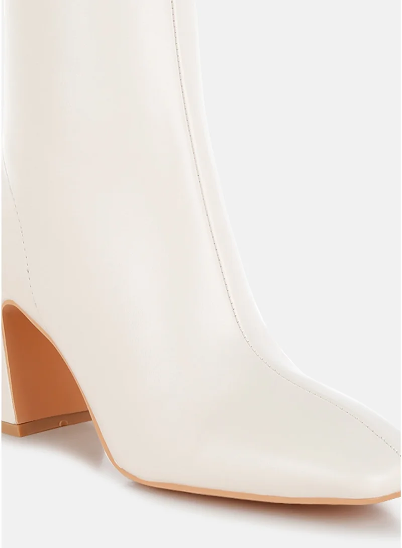 London Rag Off White London Rag Women's Square Toe Ankle Boots in Off White for Women | Best Price UAE