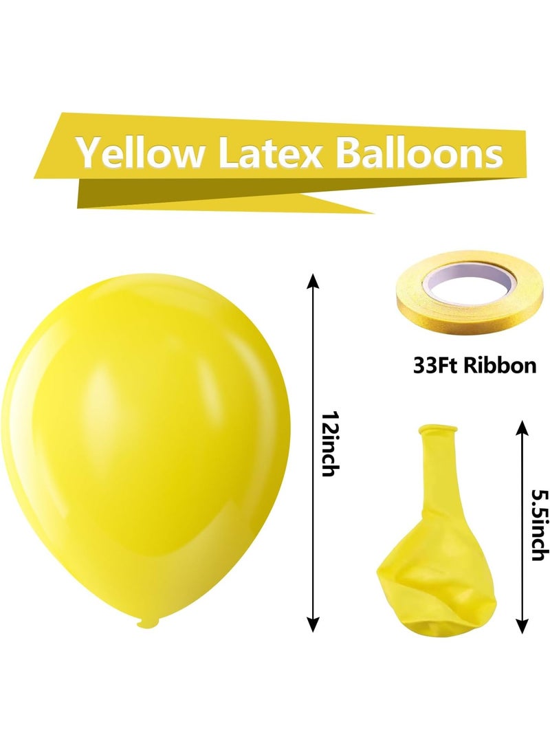 Yellow Balloons Latex Party Balloons – 100 Pack, 12 inch Round Helium Yellow Balloons for Birthday, Sunflower Party Decorations - Image 3