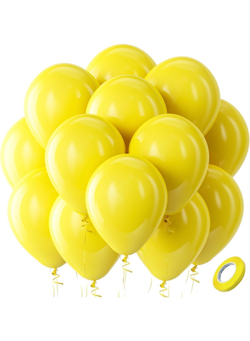 Yellow Balloons Latex Party Balloons – 100 Pack, 12 inch Round Helium Yellow Balloons for Birthday, Sunflower Party Decorations - Image 1