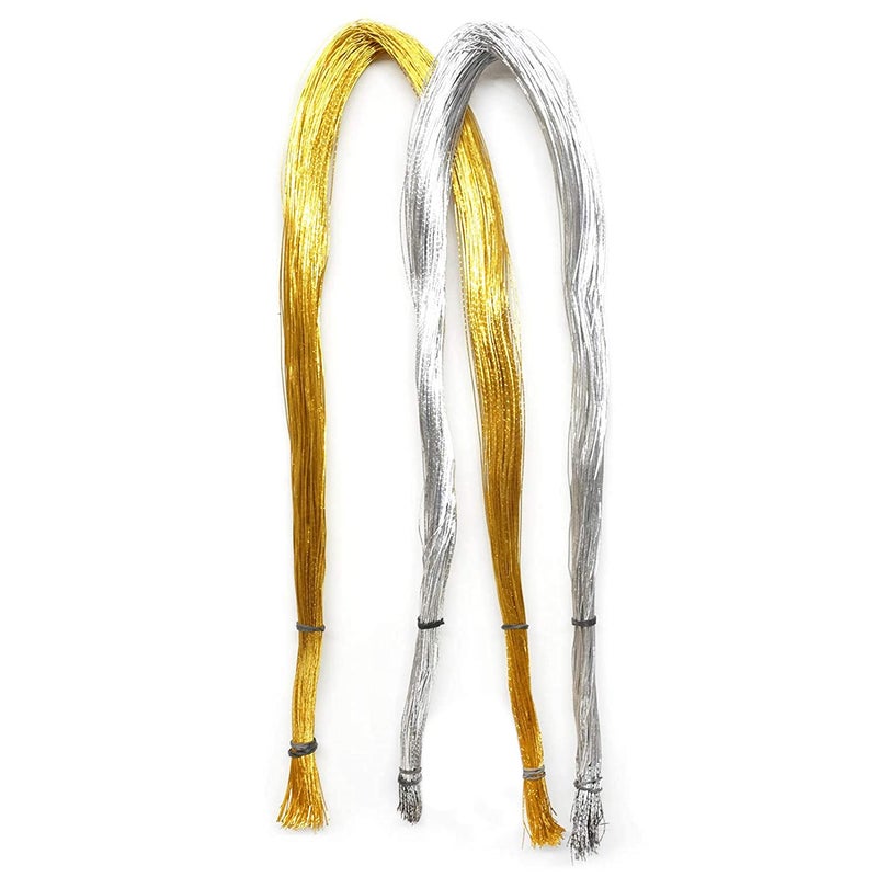 Asian Hobby Crafts Flexible Wire Used for Flower Making, DIY Crafts, Jewelry Making, Arts & Crafts|300 Pieces Approx, (Golden - Silver) - Image 1
