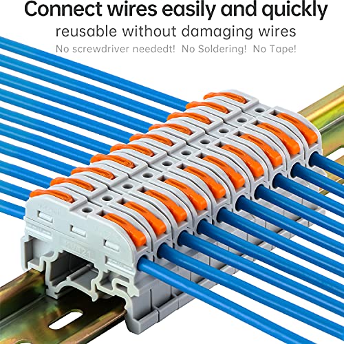 GKEEMARS DIN Terminal Blocks, Universal Wiring Connector Lever Wire Connectors KV-121 (50 Pcs) - Image 2