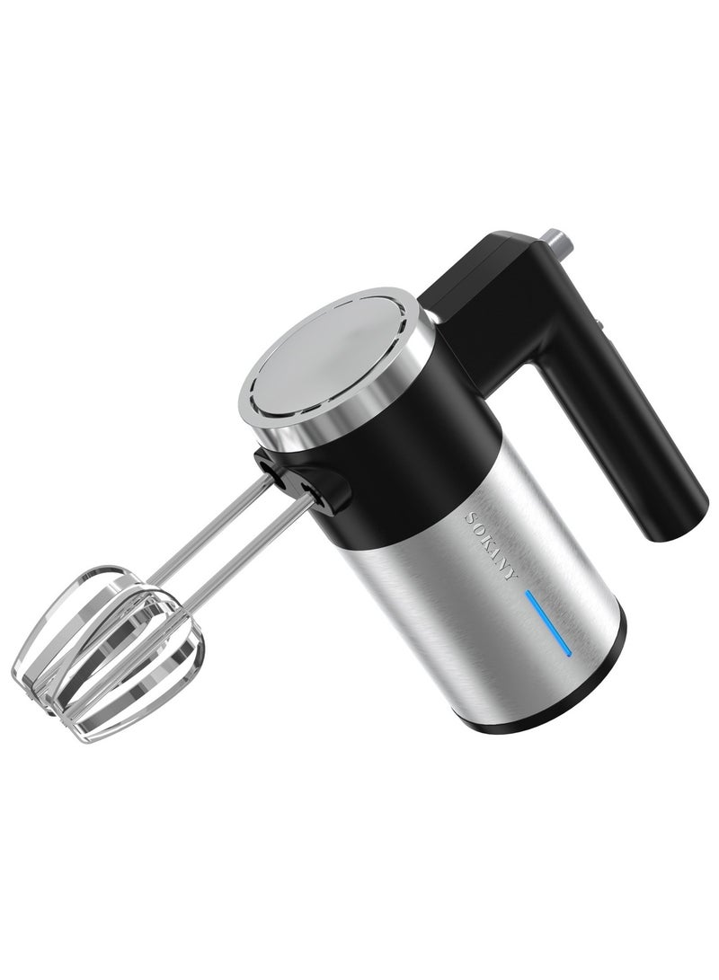 سوكاني خلاط يدوي 650 واط 5 سرعات، مضرب بيض كهربائي 3 في 1 مع خفاقة، خطافات عجين، قضيب خلط، خلاط يدوي خفيف الوزن وقوي للخبز والكعك والكريمة والطعام - Image 3