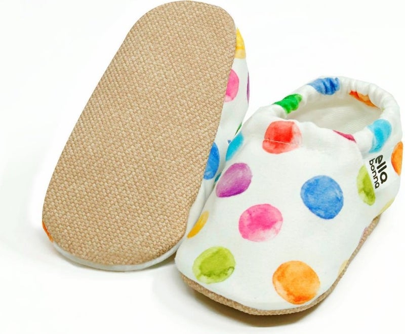 Ella Bonna Patterned Baby Booties, Non-Slip Sole, Home Nursery Shoes Slippers, Colorful Dots  - Image 3