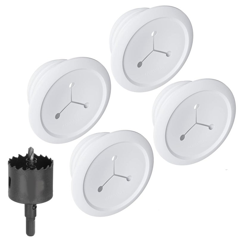 ECHOGEAR Wall Cable Hiders for Cable Management - 2.25" Mini Cord Hider Conceals 3 Low Voltage Cables Behind Wall - Perfect for Speakers, Mounted TVs, Desks & More - White 4-Pack - Image 1