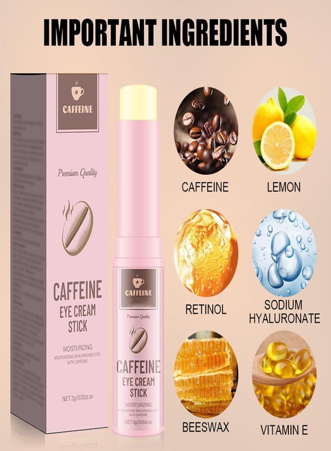 Grospe Caffeine Eye Cream Stick,Eye Cream for Anti-Aging Dark Circles Puffiness, and Wrinkles Hydrating Under Eye Cream with Hyaluronic Acid and Retinol Lifting And Firming Eye Cream,3g - Image 5