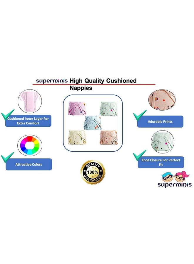 Superminis Baby Cotton Nappiesrandom Printed Reusable Cushioned Nappy For Newborns And Infants (612 Months) - Image 4
