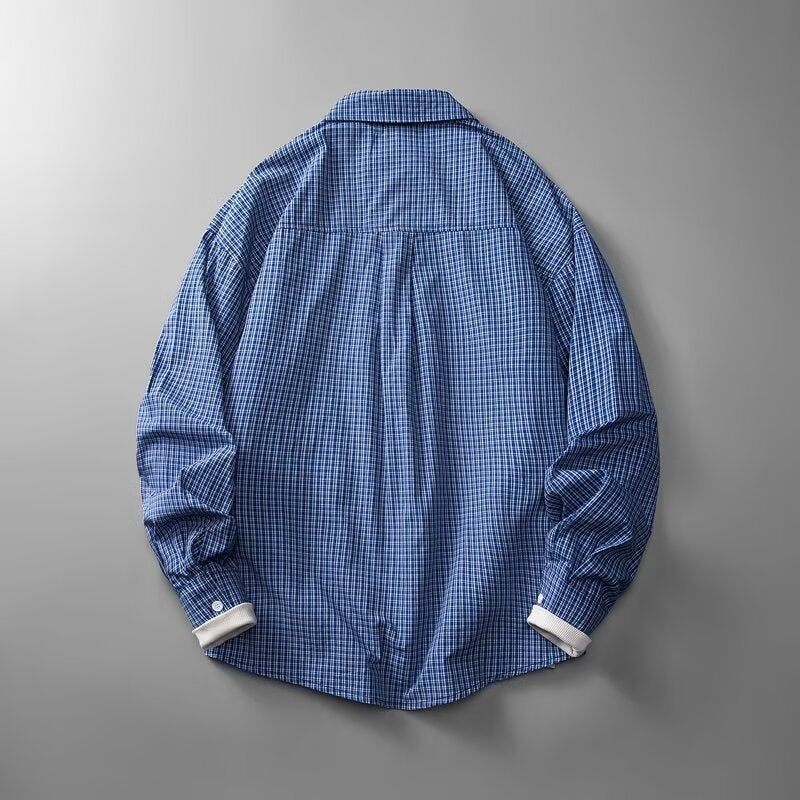 Teenager Autumn Plaid Shirt Coat Men'S And Women'S Design Sense High-Grade Loose Long-Sleeved Top Trendy - Image 5