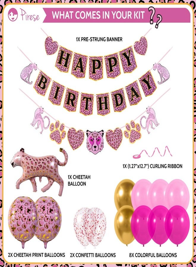 Pirese Pink Cheetah Birthday Banner - Image 2