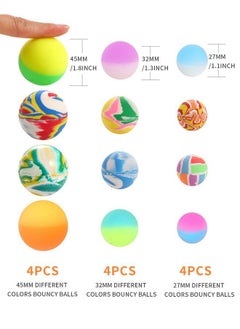 Pllieay 12Pcs Bouncy Balls 3 Sizes Mixed Color Bouncing Balls And Bouncy Balls For Kids Birthday Goodie Bag Fillers  - Image 4
