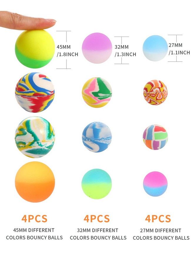 Pllieay 12Pcs Bouncy Balls 3 Sizes Mixed Color Bouncing Balls And Bouncy Balls For Kids Birthday Goodie Bag Fillers - Image 4